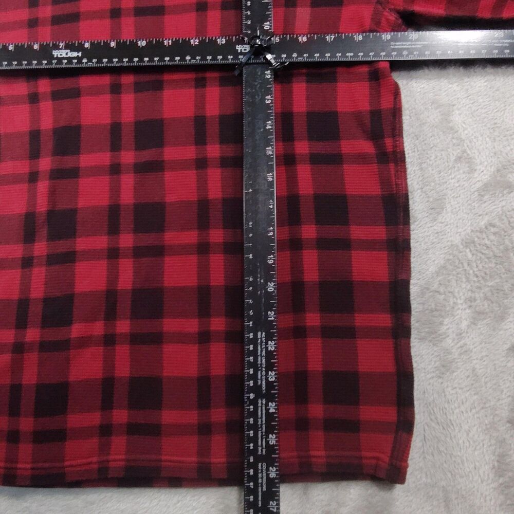 Polo Ralph Lauren Shirt Mens Medium Red Plaid Thermal Long Sleeve Knit Logo - Picture 6 of 9